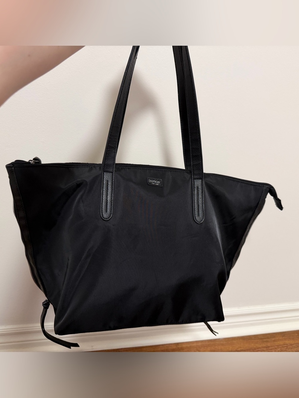 Classic Black Nylon Tote Bag